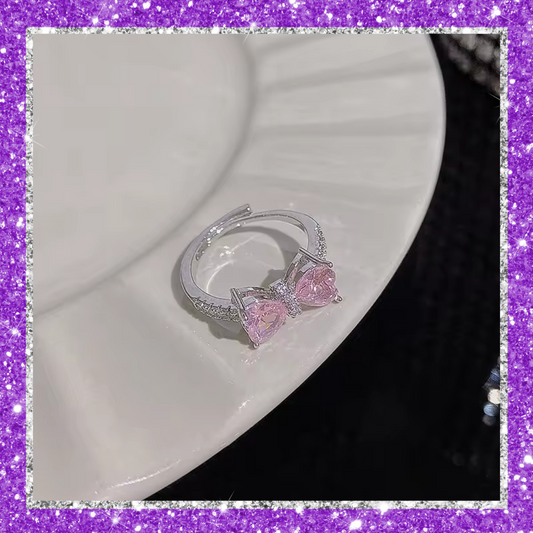 Pink bow ring